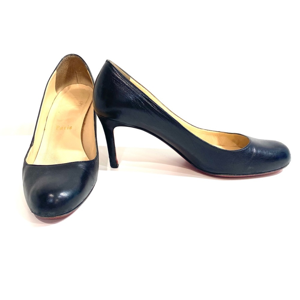 Christian Louboutin Black Leather Pumps 85 Size 37